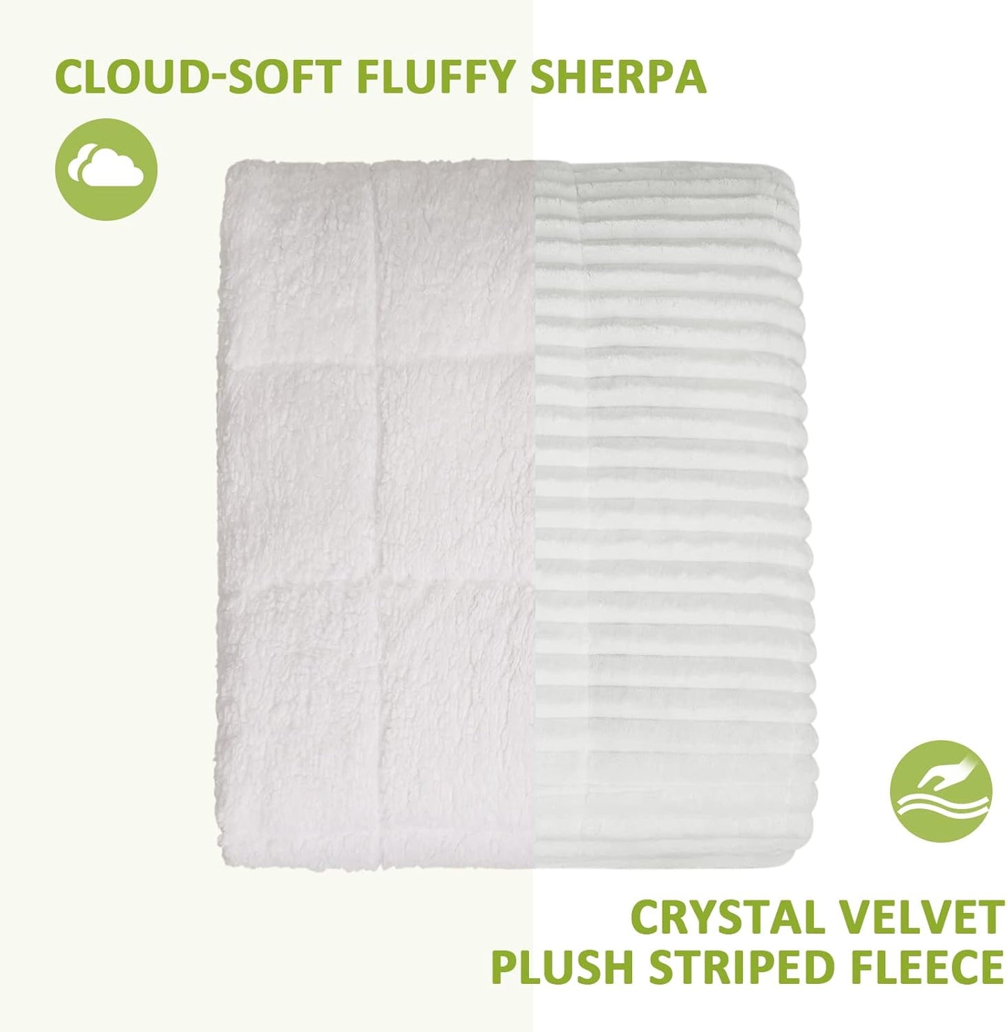 Striped Ribbed Sherpa Fleece Weighted Blanket