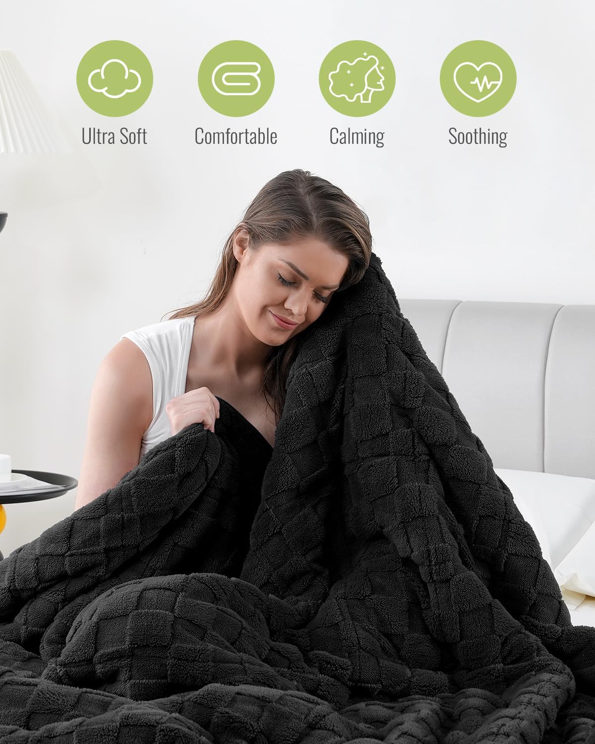 15lb Faux Fur & Sherpa Dual-Sided Weighted Blanket