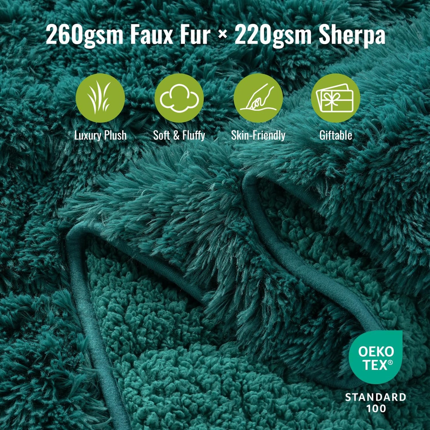Forest Green Sherpa Jacquard weighted blanket
