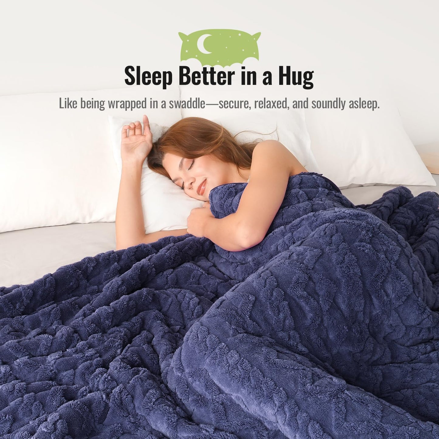 Double-sided soft Sherpa Jacquard weighted blanket