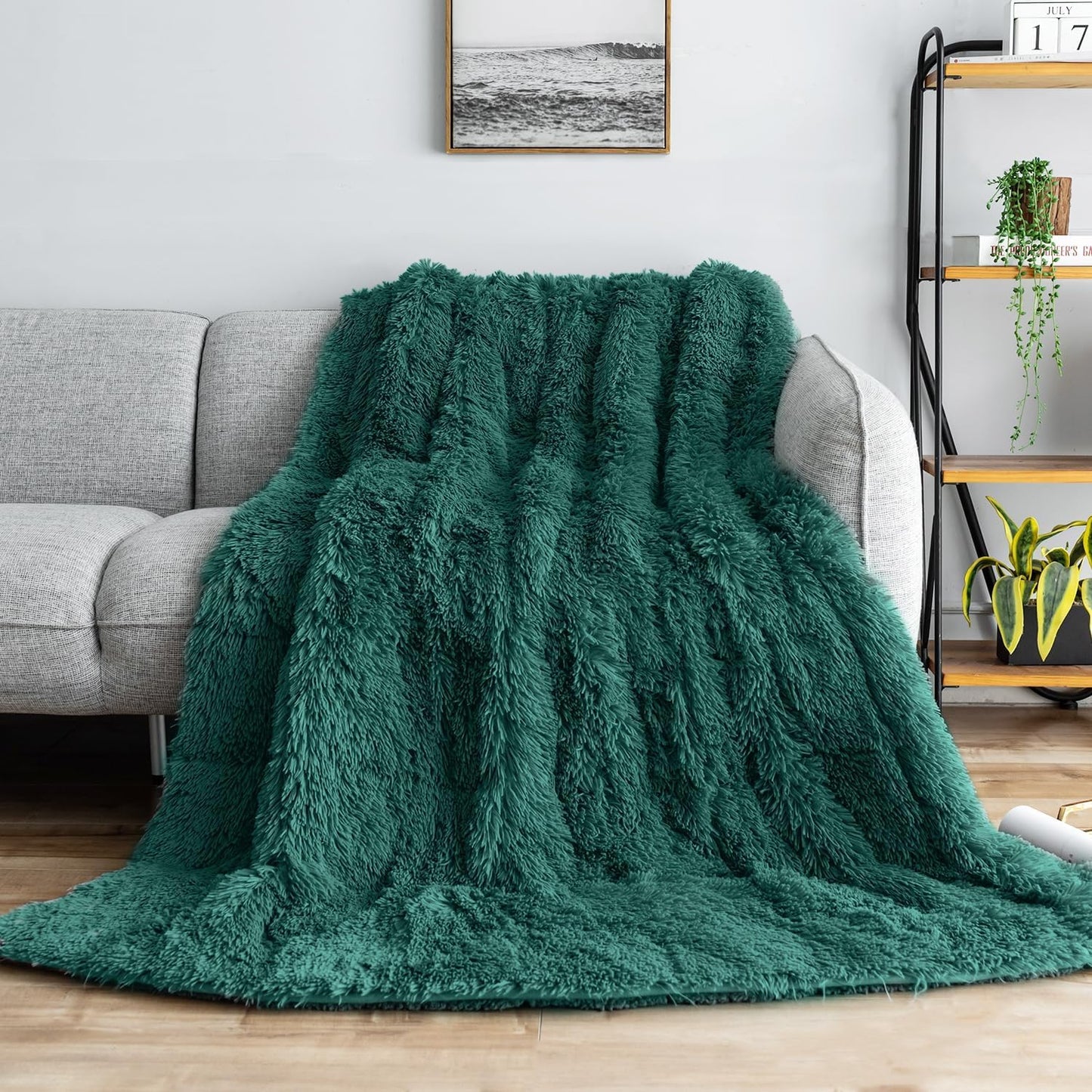 Forest Green Sherpa Jacquard weighted blanket
