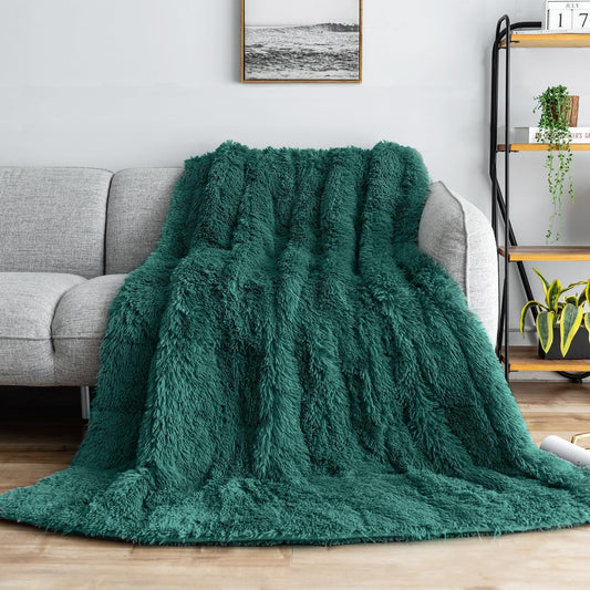 Forest Green Sherpa Jacquard weighted blanket