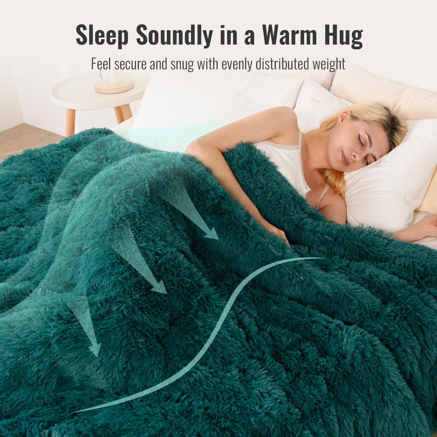 Forest Green Sherpa Jacquard weighted blanket