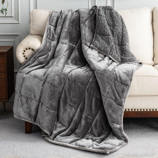 Comfortable and Warm Sherpa Fleece Weighted Blanket